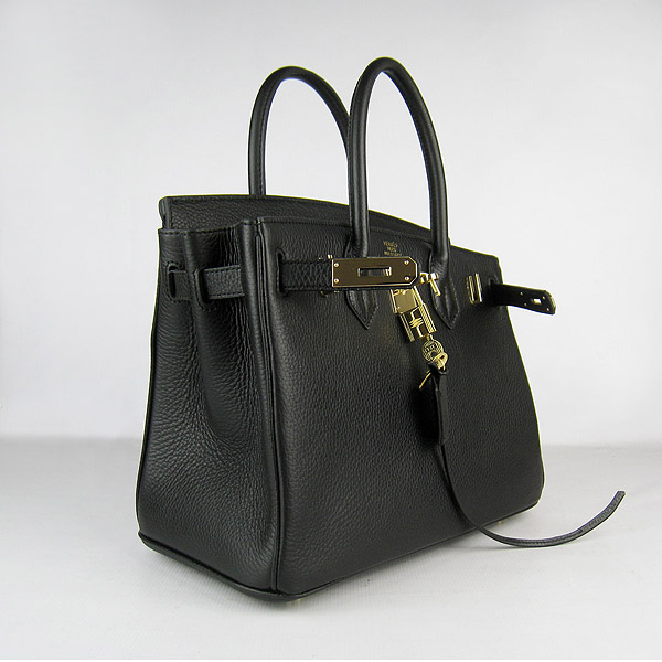 Replica Hermes Birkin 30CM Togo Leather Bag Black 6088 On Sale